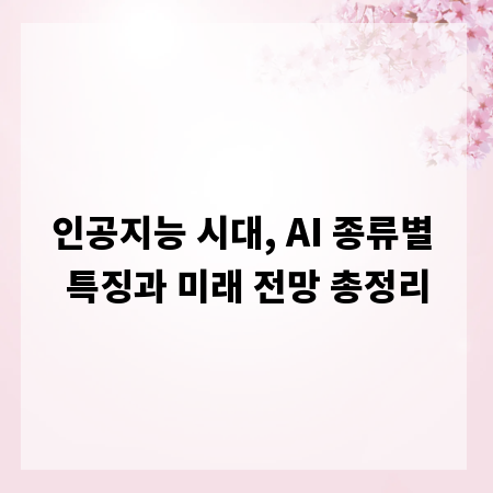 인공지능 시대, AI 종류별 특징과 미래 전망 총정리