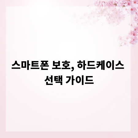 스마트폰 보호, 하드케이스 선택 가이드