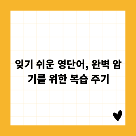 잊기 쉬운 영단어, 완벽 암기를 위한 복습 주기
