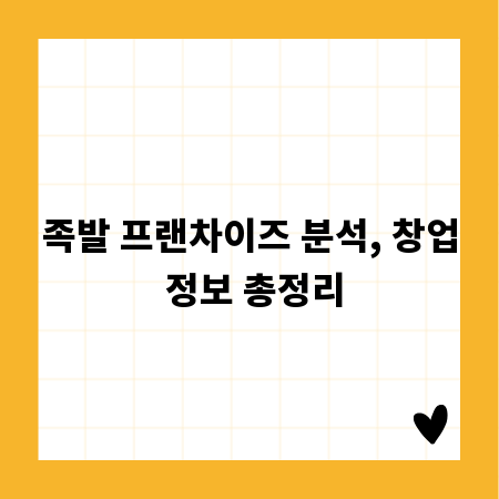 족발 프랜차이즈 분석, 창업 정보 총정리