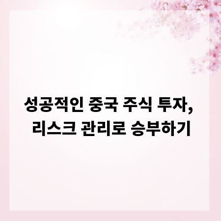 성공적인 중국 주식 투자, 리스크 관리로 승부하기