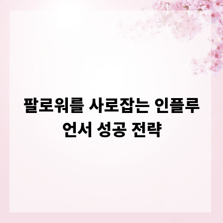 팔로워를 사로잡는 인플루언서 성공 전략