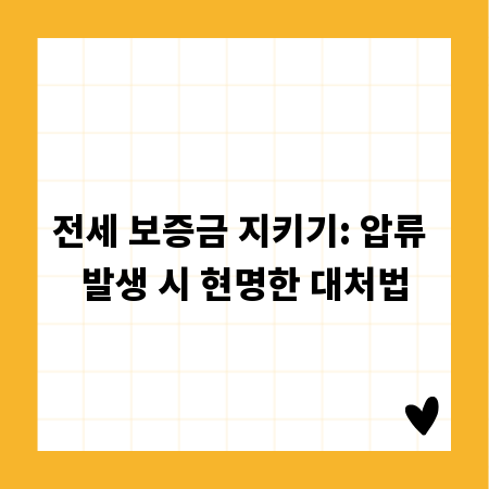 전세 보증금 지키기: 압류 발생 시 현명한 대처법