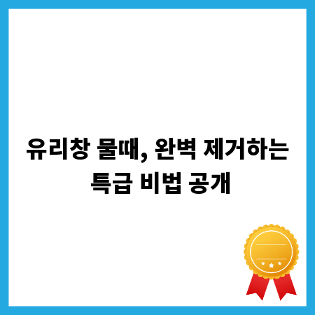 유리창 물때, 완벽 제거하는 특급 비법 공개