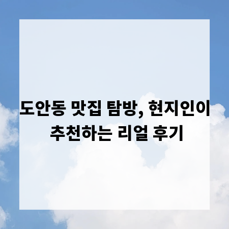 도안동 맛집 탐방, 현지인이 추천하는 리얼 후기