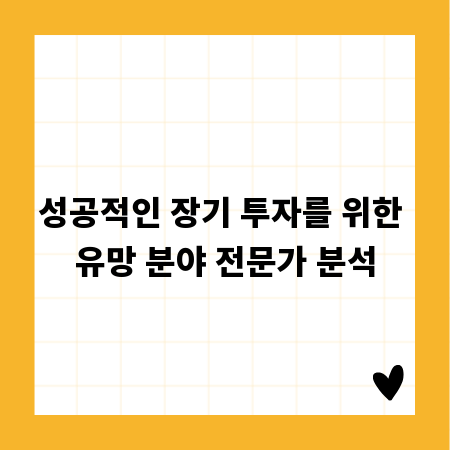 성공적인 장기 투자를 위한 유망 분야 전문가 분석