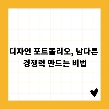 디자인 포트폴리오, 남다른 경쟁력 만드는 비법