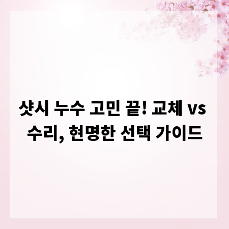 샷시 누수 고민 끝! 교체 vs 수리, 현명한 선택 가이드