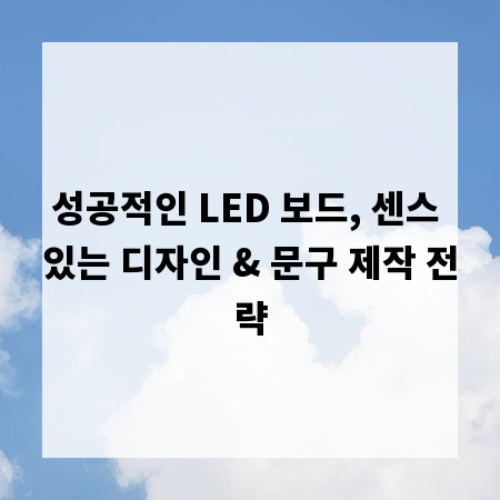 성공적인 LED 보드, 센스 있는 디자인 & 문구 제작 전략