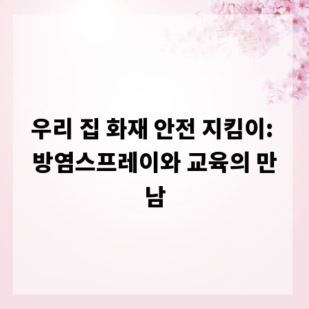 우리 집 화재 안전 지킴이: 방염스프레이와 교육의 만남