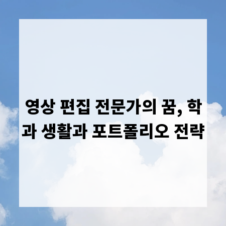 영상 편집 전문가의 꿈, 학과 생활과 포트폴리오 전략