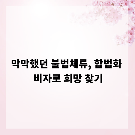 막막했던 불법체류, 합법화 비자로 희망 찾기