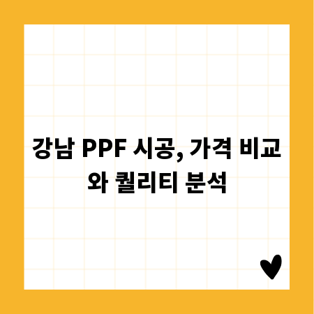 강남 PPF 시공, 가격 비교와 퀄리티 분석