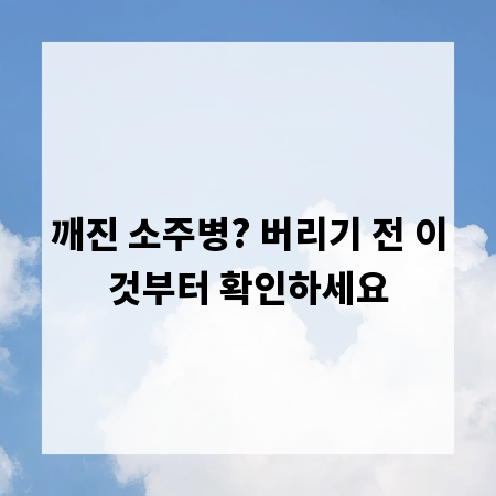 깨진 소주병? 버리기 전 이것부터 확인하세요