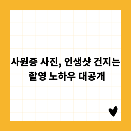 사원증 사진, 인생샷 건지는 촬영 노하우 대공개