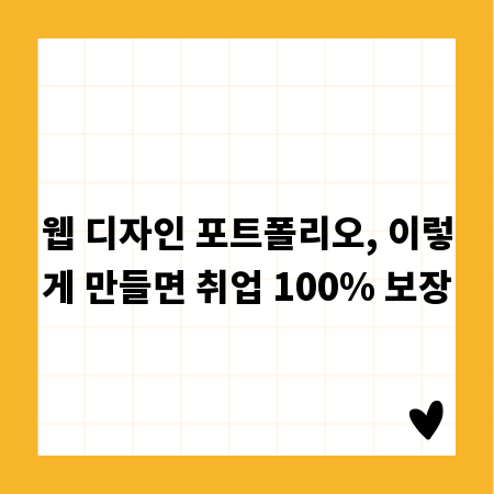 웹 디자인 포트폴리오, 이렇게 만들면 취업 100% 보장