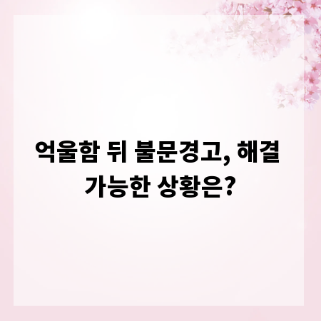 억울함 뒤 불문경고, 해결 가능한 상황은?