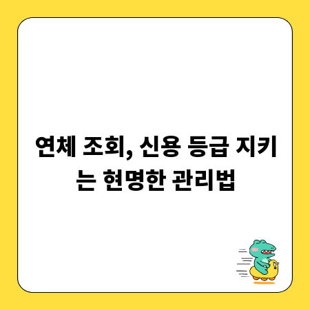 연체 조회, 신용 등급 지키는 현명한 관리법