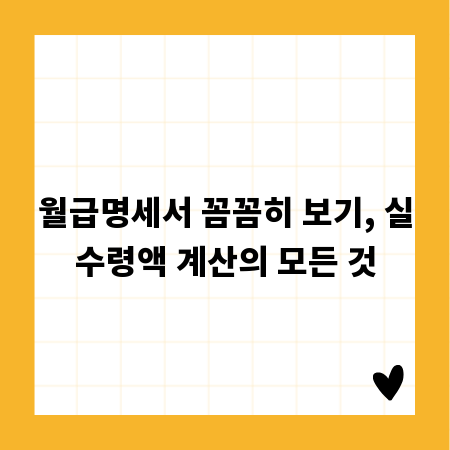 월급명세서 꼼꼼히 보기, 실수령액 계산의 모든 것