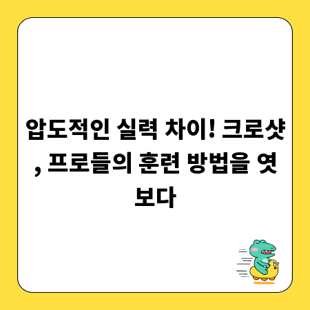 압도적인 실력 차이! 크로샷, 프로들의 훈련 방법을 엿보다