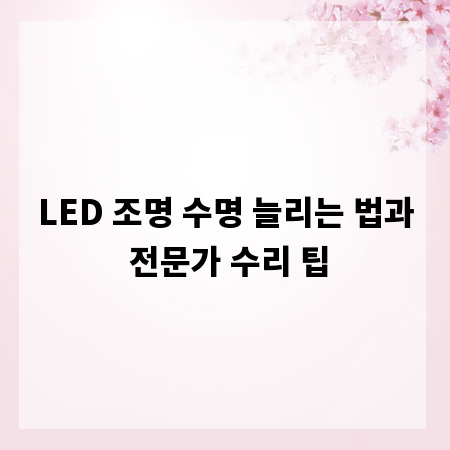 LED 조명 수명 늘리는 법과 전문가 수리 팁
