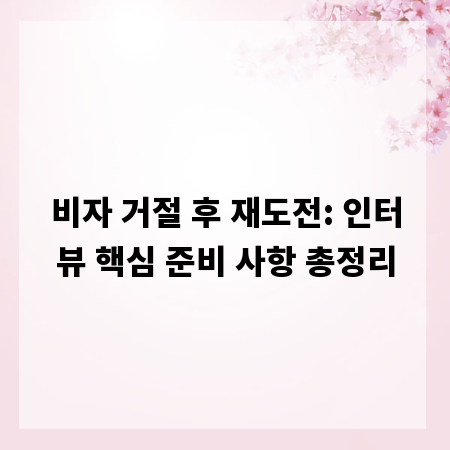 비자 거절 후 재도전: 인터뷰 핵심 준비 사항 총정리