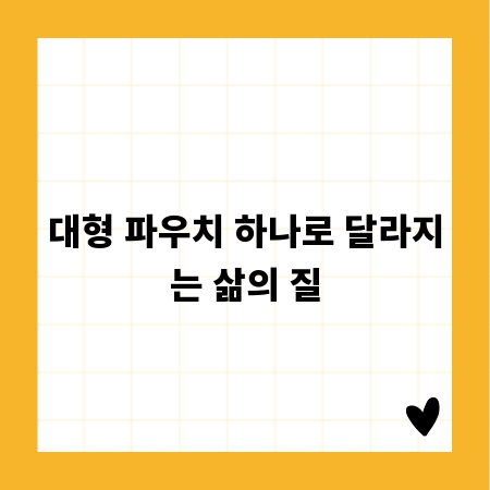 대형 파우치 하나로 달라지는 삶의 질