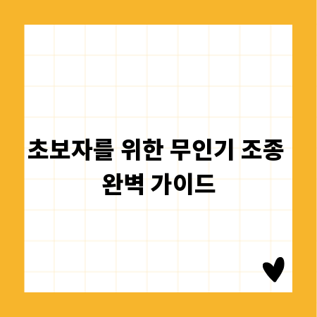 초보자를 위한 무인기 조종 완벽 가이드