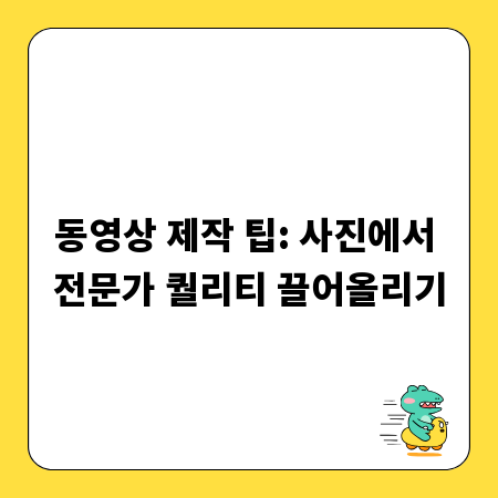 동영상 제작 팁: 사진에서 전문가 퀄리티 끌어올리기