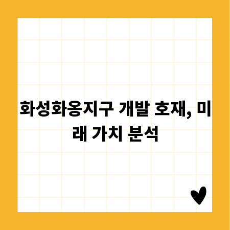 화성화옹지구 개발 호재, 미래 가치 분석