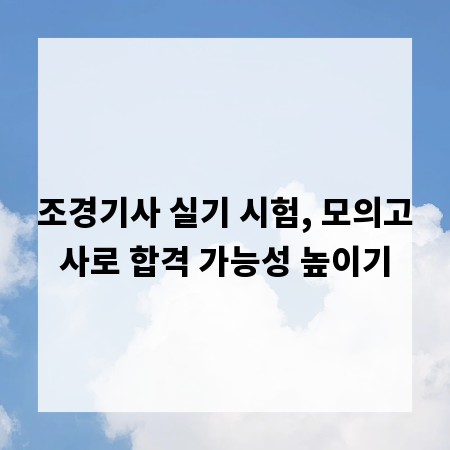 조경기사 실기 시험, 모의고사로 합격 가능성 높이기