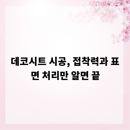 데코시트 시공, 접착력과 표면 처리만 알면 끝