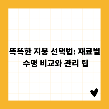 똑똑한 지붕 선택법: 재료별 수명 비교와 관리 팁