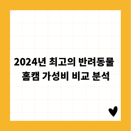 2024년 최고의 반려동물 홈캠 가성비 비교 분석