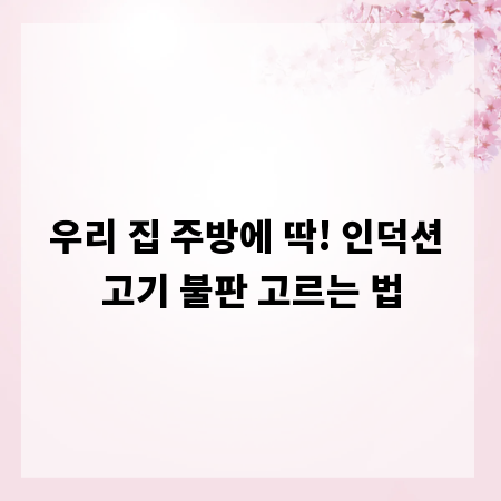 우리 집 주방에 딱! 인덕션 고기 불판 고르는 법