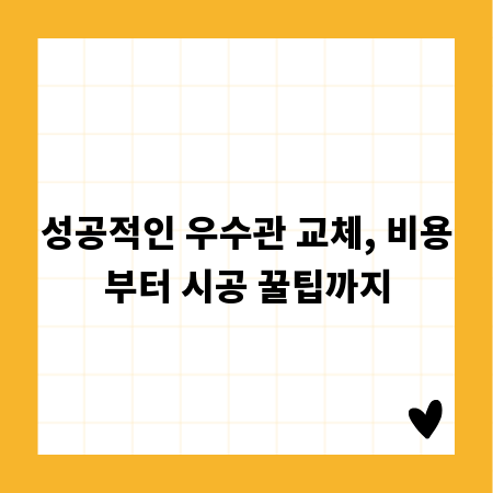 성공적인 우수관 교체, 비용부터 시공 꿀팁까지