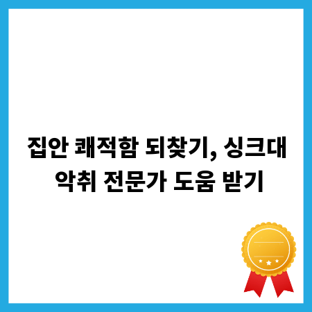 집안 쾌적함 되찾기, 싱크대 악취 전문가 도움 받기