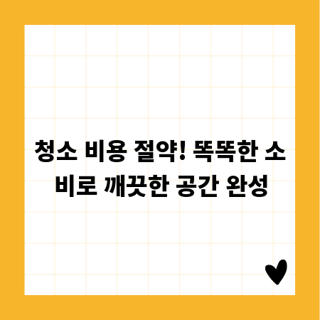 청소 비용 절약! 똑똑한 소비로 깨끗한 공간 완성