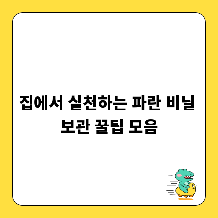 집에서 실천하는 파란 비닐 보관 꿀팁 모음