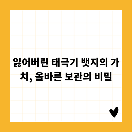 잃어버린 태극기 뱃지의 가치, 올바른 보관의 비밀