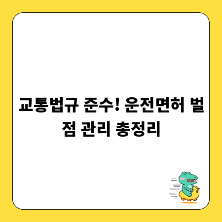 교통법규 준수! 운전면허 벌점 관리 총정리