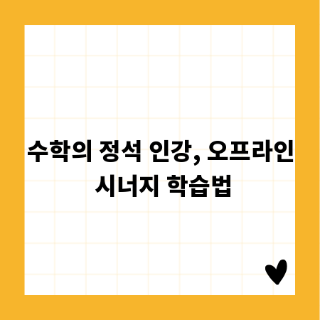 수학의 정석 인강, 오프라인 시너지 학습법