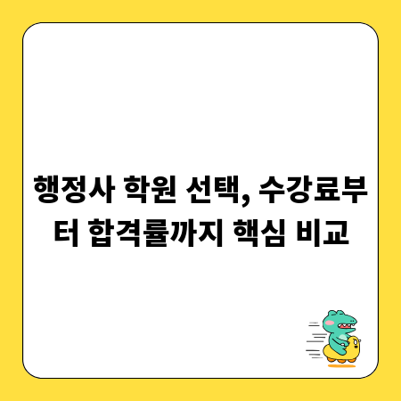행정사 학원 선택, 수강료부터 합격률까지 핵심 비교