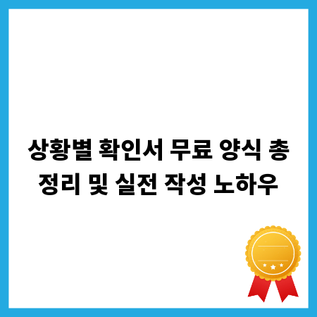 상황별 확인서 무료 양식 총정리 및 실전 작성 노하우