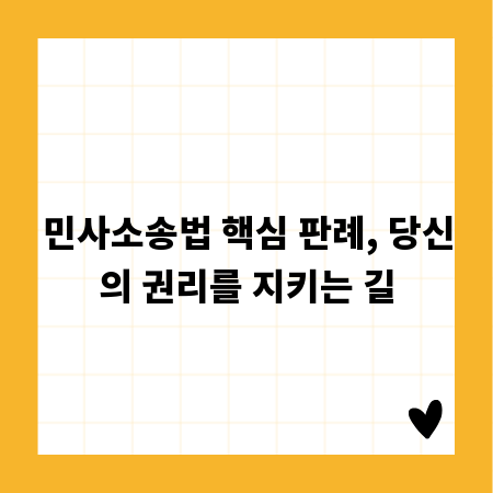 민사소송법 핵심 판례, 당신의 권리를 지키는 길