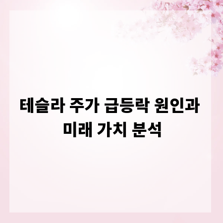 테슬라 주가 급등락 원인과 미래 가치 분석