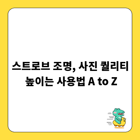 스트로브 조명, 사진 퀄리티 높이는 사용법 A to Z