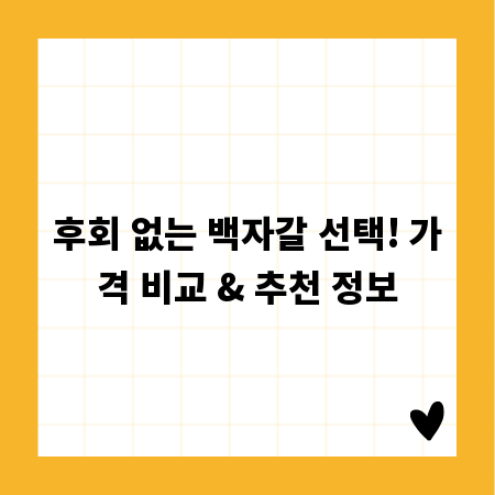 후회 없는 백자갈 선택! 가격 비교 & 추천 정보