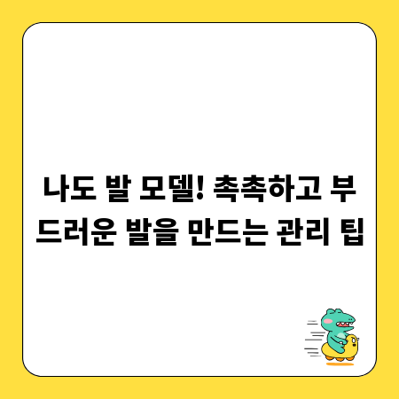 나도 발 모델! 촉촉하고 부드러운 발을 만드는 관리 팁