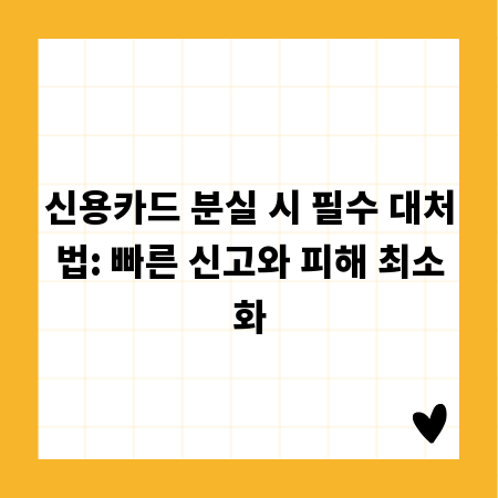 신용카드 분실 시 필수 대처법: 빠른 신고와 피해 최소화